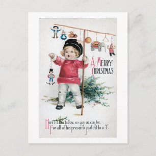 Cartão Postal De Festividades Natal antigo, Criança