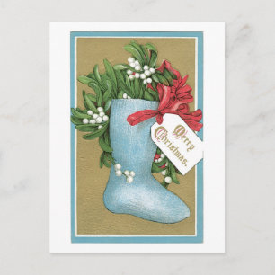 Cartão Postal De Festividades Natal antigo, Meias