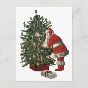 Cartão Postal De Festividades Natal Antigo, Papai Noel com Presentes