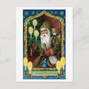 Cartão Postal De Festividades Natal antigo, Papais noeis