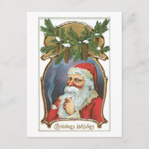 Cartão Postal De Festividades Natal antigo, Papais noeis