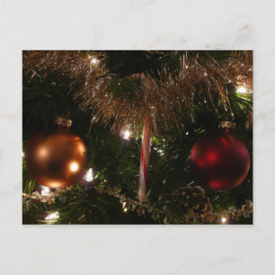 Cartão Postal De Festividades Natal, Árvore II, Vermelho e Dourado