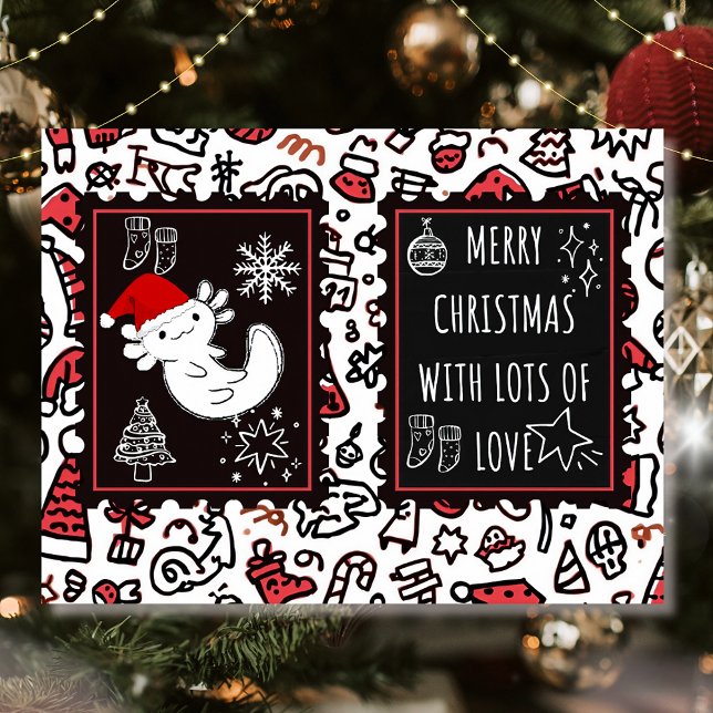 Cartão Postal De Festividades Natal Axolotl (Criador carregado)