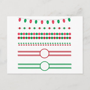 Cartão Postal De Festividades natal borda quadros feriados