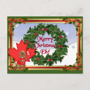 Cartão Postal De Festividades Natal canadense