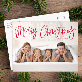 Cartão Postal De Festividades Natal Caprichoso Script Vermelho Feliz Natal 2 Fot