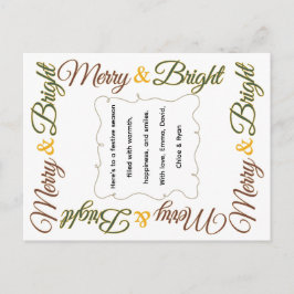 Cartão Postal De Festividades Natal Clássico e Alegre Festivo Retrô de Natal