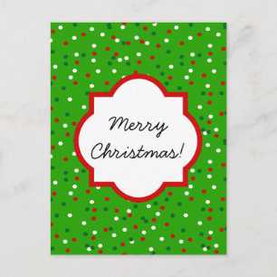 Cartão Postal De Festividades Natal Confetti - Árvore de Natal borrifada