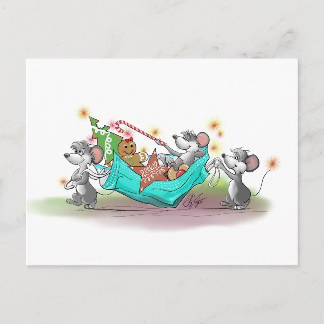 Cartão Postal De Festividades Natal Cookie Heist (Frente)