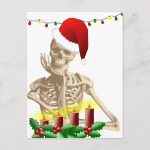 Cartão Postal De Festividades natal crânio