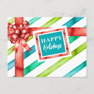 Cartão Postal De Festividades Natal da Aquarela