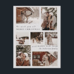 Cartão Postal De Festividades Natal da Colagem de Fotos da Tendência Moderna<br><div class="desc">Mande sua alegria de férias com nosso Cartões de foto de Natal Mínimo Moderno, projetado com tipografia suave e flocos de neve delicados. Este design elegante e limpo mostra lindamente suas fotos de Natal favoritas, misturando simplicidade com um toque festivo. Perfeito para aqueles que amam o estilo contemporâneo, esta carta...</div>