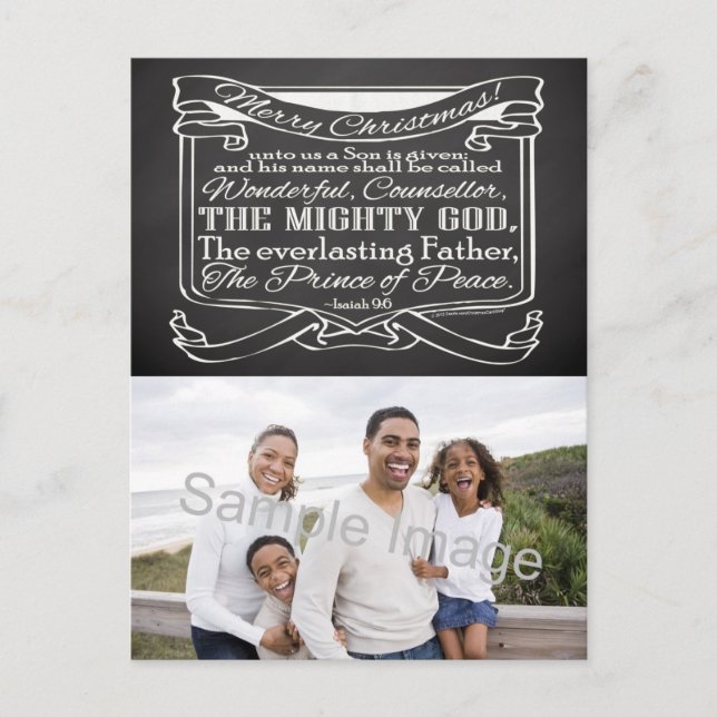 Cartão Postal De Festividades Natal da Escritura de Chalkboard (Frente)