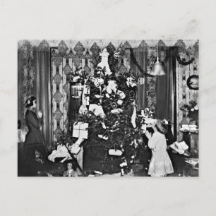 Cartão Postal De Festividades Natal da Moda Antiga