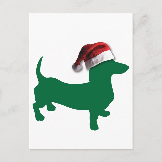Cartão Postal De Festividades Natal Dachshund (Frente)