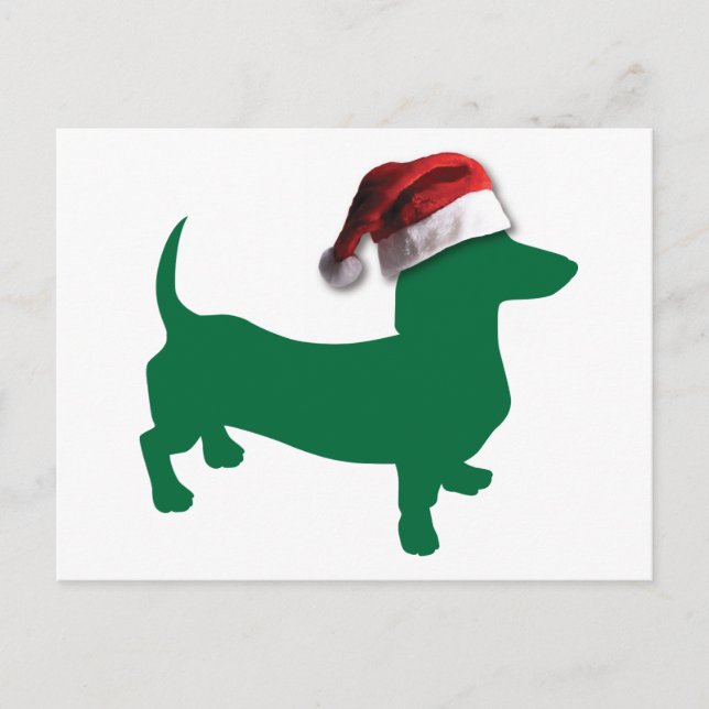 Cartão Postal De Festividades Natal Dachshund (Frente)