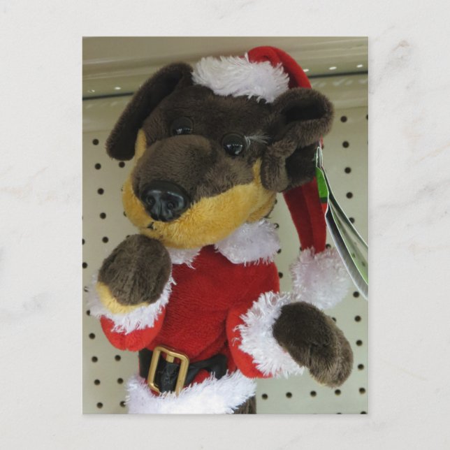 Cartão Postal De Festividades Natal Dachshund (Frente)