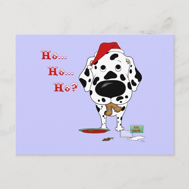 Cartão Postal De Festividades Natal Dalmatian (Frente)
