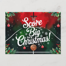 Cartão Postal De Festividades Natal De Basquete