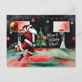 Cartão Postal De Festividades Natal De Basquete