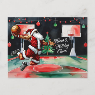 Cartão Postal De Festividades Natal De Basquete