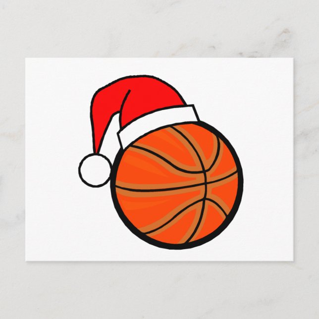 Cartão Postal De Festividades Natal de basquetebol (Frente)