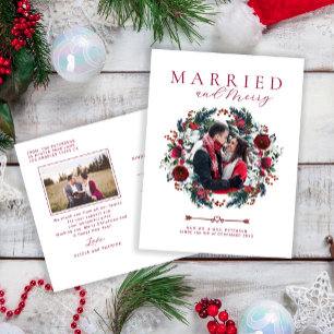 Cartão Postal De Festividades Natal de casal moderno elegante para recém-casados