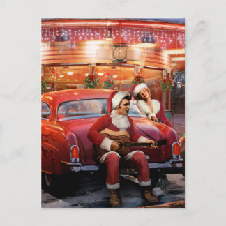 Cartão Postal De Festividades Natal de Elvis e de Marilyn
