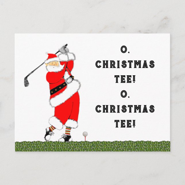 Cartão Postal De Festividades Natal de Golfe (Frente)