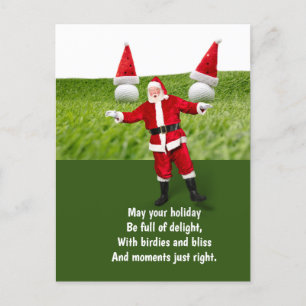 Cartão Postal De Festividades Natal de Golfe com Bola de Golfe
