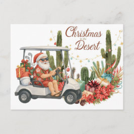 Cartão Postal De Festividades Natal de Golfe no Arizona com Papai Noel