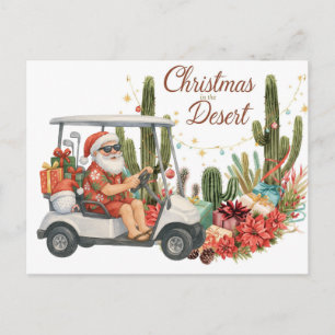 Cartão Postal De Festividades Natal de Golfe no Arizona com Papai Noel