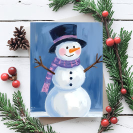 Cartão Postal De Festividades Natal de Inverno do Boneco de Neve Frosty