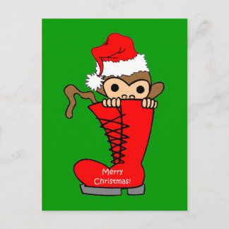 Cartão Postal De Festividades Natal de macaco