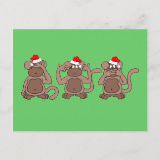 Cartão Postal De Festividades Natal de macaco