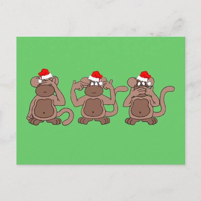 Cartão Postal De Festividades Natal de macaco (Frente)