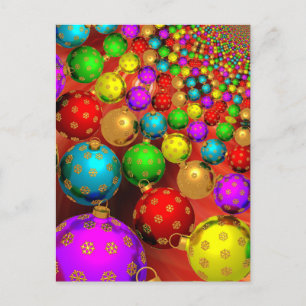Cartão Postal De Festividades Natal de ornamentos Coloridos