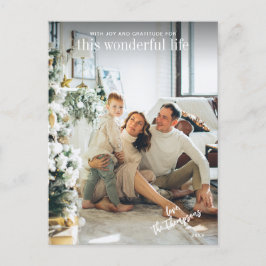 Cartão Postal De Festividades Natal de Script de Fotografia Simples e Minimalist