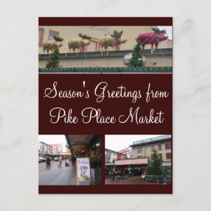 Cartão Postal De Festividades Natal de Seattle