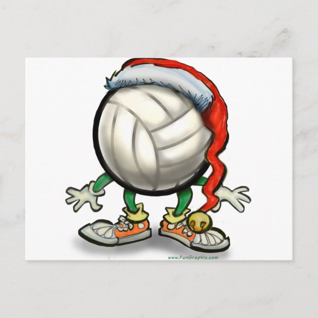 Cartão Postal De Festividades Natal de voleibol (Frente)