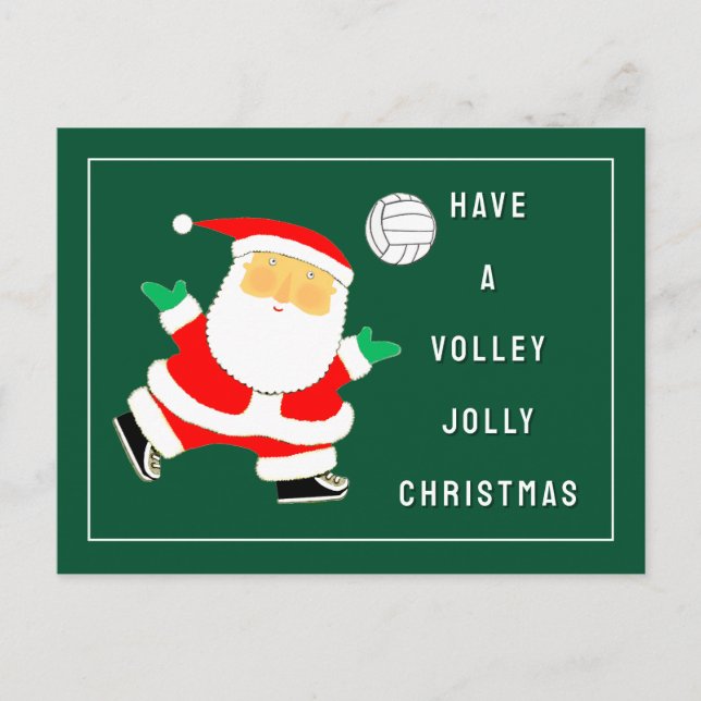 Cartão Postal De Festividades Natal de voleibol (Frente)