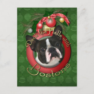 Cartão Postal De Festividades Natal - Deck the Halls - Bostons