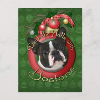 Cartão Postal De Festividades Natal - Deck the Halls - Bostons