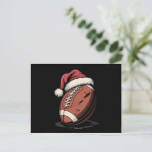 Cartão Postal De Festividades Natal do American Futebol Santa Hat Esportivo