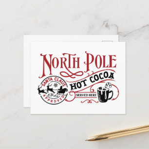 Cartão Postal De Festividades Natal do Cacau Quente do Polo Norte