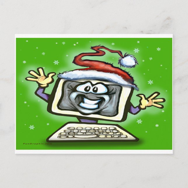Cartão Postal De Festividades Natal do computador (Frente)