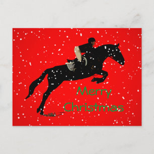 Cartão Postal De Festividades Natal do Excelente de Jumpin Equestrian