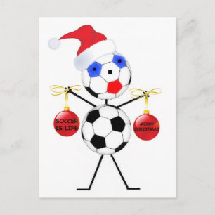 Cartão Postal De Festividades Natal do futebol
