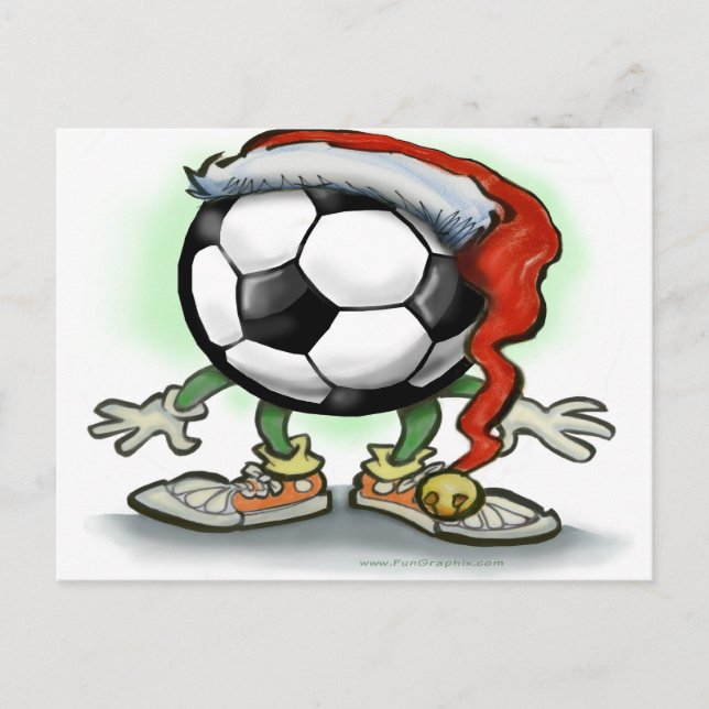 Cartão Postal De Festividades Natal do futebol (Frente)