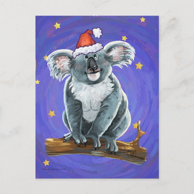 Cartão Postal De Festividades Natal do Koala Bear (Frente)